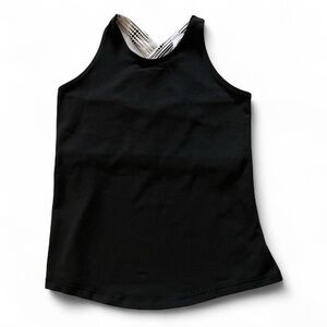 Lululemon Athletica Womens Black White Yoga Gym Crisscross Gym Yoga Tank Top